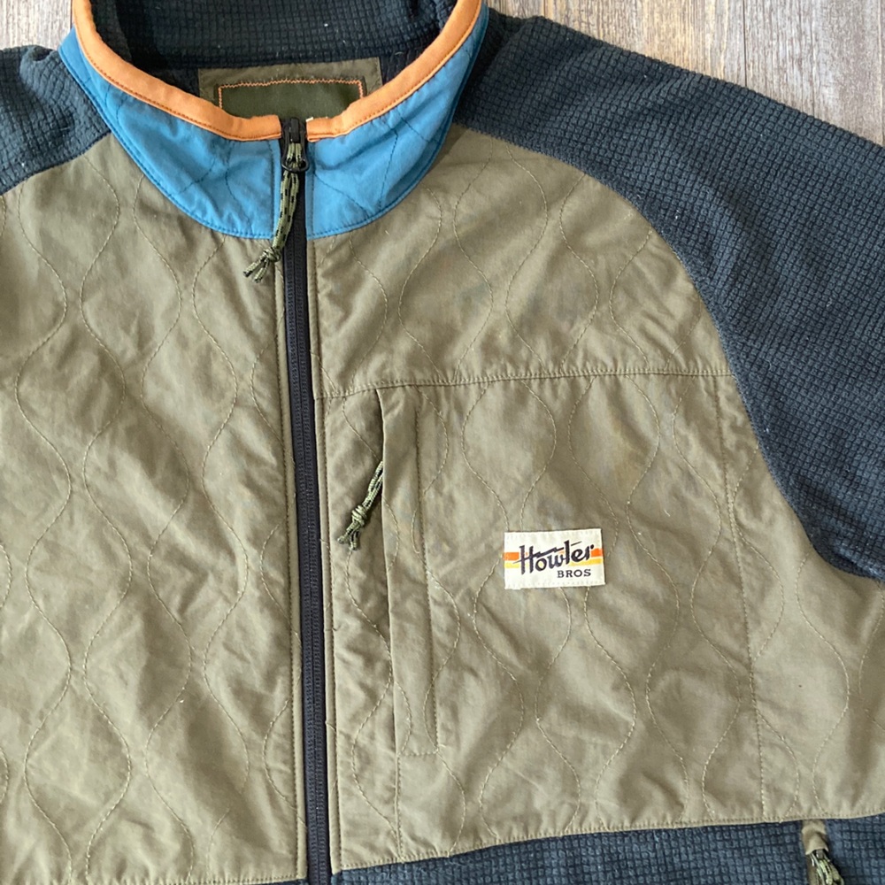 Howler Brothers Talisman Grid Fleece Jacket Medium Zip Utility Outdoors Nature